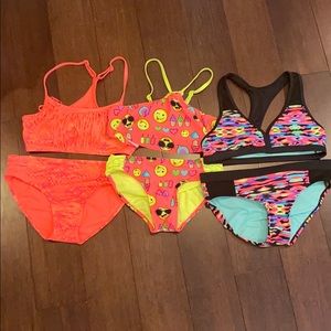 Cute Justice size 14 girls swimsuit set of 3